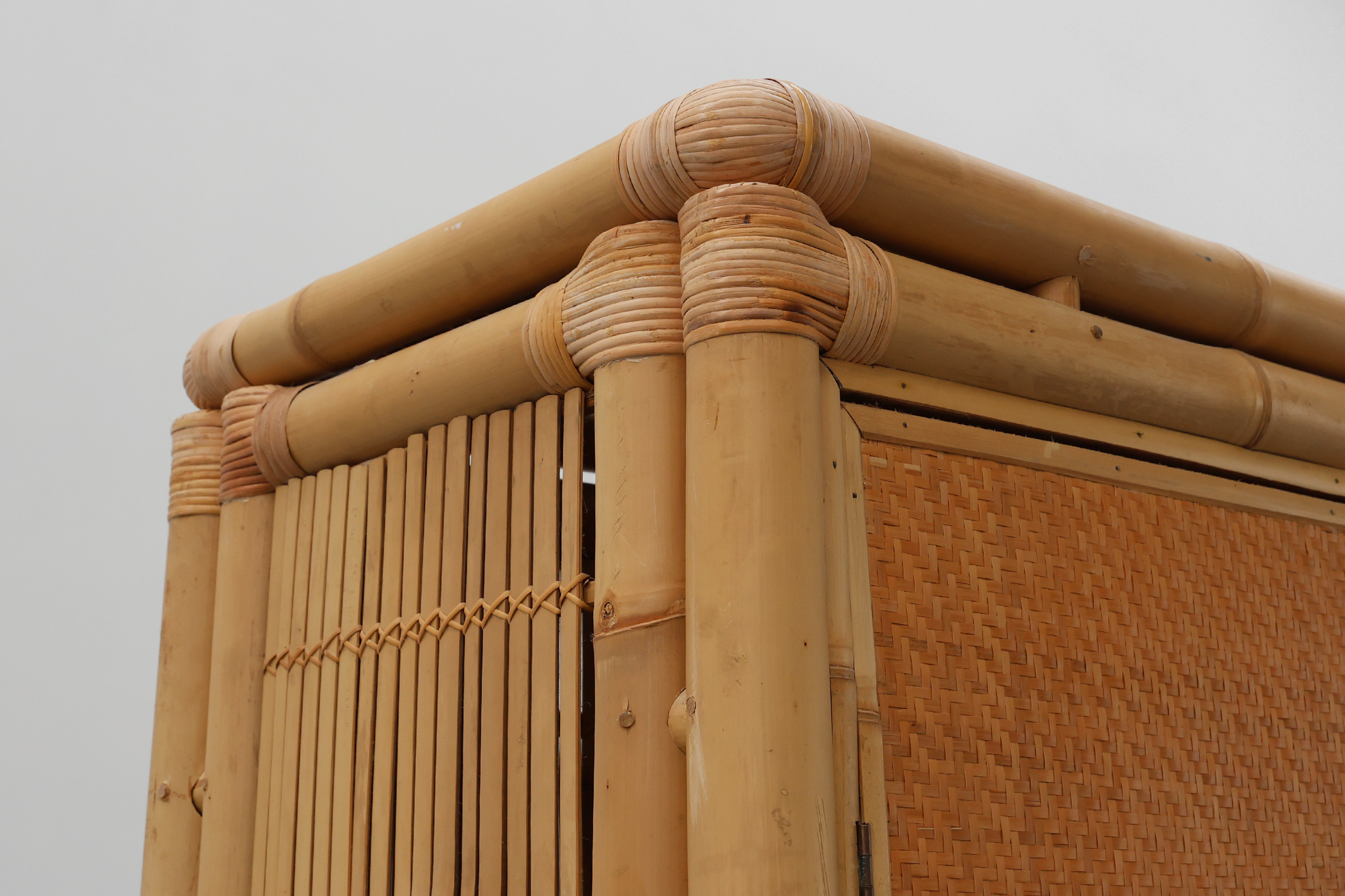 Pair of bamboo and rattan wardrobes, Italy ca. 1960thumbnail